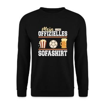 Mein offizielles Sofashirt Schlafshirt Fußball - Unisex Pullover - Schwarz - Vorne - Alina (178cm) & Michal (187cm)