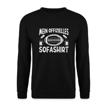 Mein offizielles Sofashirt Schlafshirt Football - Unisex Pullover - Schwarz - Vorne - Alina (178cm) & Michal (187cm)