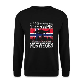 Ich muss nur nach Norwegen Skandinavien Norwegen - Unisex Pullover - Schwarz - Vorne - Alina (178cm) & Michal (187cm)