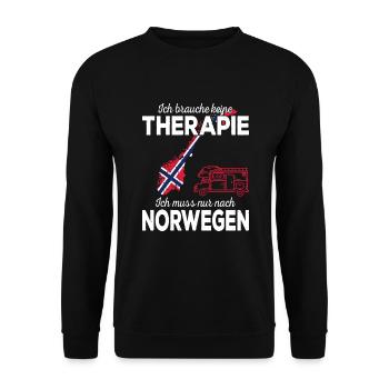 Ich muss nur nach Norwegen Skandinavien Norwegen - Unisex Pullover - Schwarz - Vorne - Alina (178cm) & Michal (187cm)