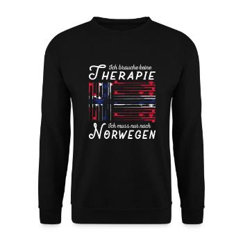 Ich muss nur nach Norwegen Skandinavien Norwegen - Unisex Pullover - Schwarz - Vorne - Alina (178cm) & Michal (187cm)