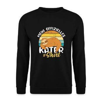 Mein offizielles Katershirt Kater Wein Bier Saufen - Unisex Pullover - Schwarz - Vorne - Alina (178cm) & Michal (187cm)