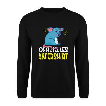 Mein offizielles Katershirt Kater Wein Bier Saufen - Unisex Pullover - Schwarz - Vorne - Alina (178cm) & Michal (187cm)