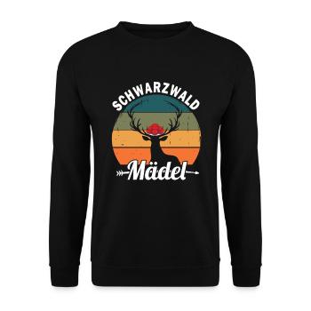 Schwarzwaldmädel Bollenhut Schwarzwald - Unisex Pullover - Schwarz - Vorne - Alina (178cm) & Michal (187cm)