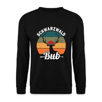 schwarzwaldbub Schwarzwald Bollenhut - Unisex Pullover - Schwarz - Vorne - Alina (178cm) & Michal (187cm)