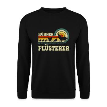 Chicken Whisperer Agriculture Gockel Chicken Chickens - Unisex Sweatshirt - black - Front - Alina (178cm) & Michal (187cm)