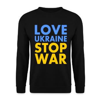 Love ukraine stop war - Sweat-shirt Unisexe - noir - Devant - Alina (178cm) & Michal (187cm)