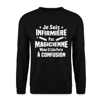 Je suis une infirmière pas magicienne - Sweat-shirt Unisexe - noir - Devant - Alina (178cm) & Michal (187cm)