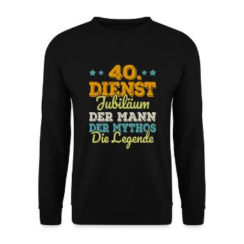 40 years of service anniversary Company anniversary gift - Unisex Sweatshirt - black - Front - Alina (178cm) & Michal (187cm)