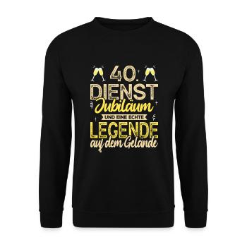 40 Jähriges Dienstjubiläum Firmenjubiläum Geschenk - Unisex Pullover - Schwarz - Vorne - Alina (178cm) & Michal (187cm)