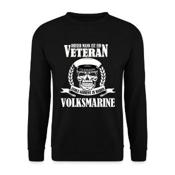 Veteran Volksmarine NVA nationale Volksarmee - Unisex Pullover - Schwarz - Vorne - Alina (178cm) & Michal (187cm)