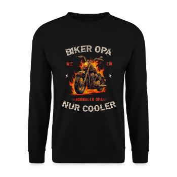 Grand-père moto - Sweat-shirt Unisexe - noir - Devant - Alina (178cm) & Michal (187cm)