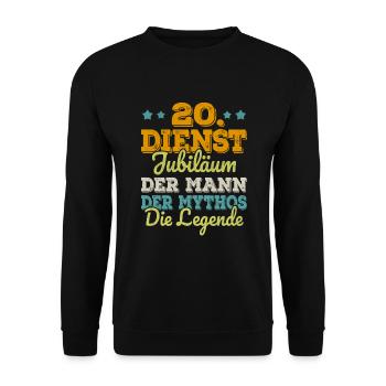 20 Jähriges Dienstjubiläum Firmenjubiläum Geschenk - Unisex Pullover - Schwarz - Vorne - Alina (178cm) & Michal (187cm)