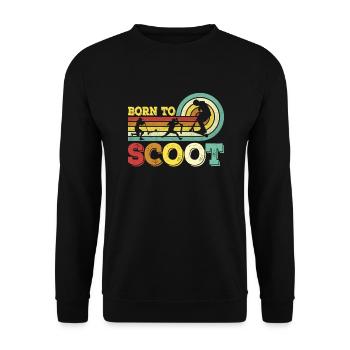 Born to Scoot Stuntscooter Trickscooter Roller - Unisex Pullover - Schwarz - Vorne - Alina (178cm) & Michal (187cm)
