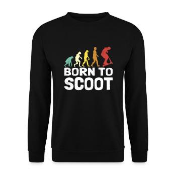 Born to Scoot Stuntscooter Trickscooter Roller - Unisex Pullover - Schwarz - Vorne - Alina (178cm) & Michal (187cm)