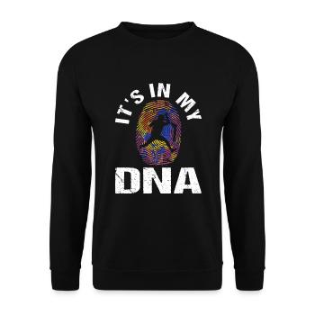 It's in my DNA Stuntscooter Trickscooter Roller - Unisex Pullover - Schwarz - Vorne - Alina (178cm) & Michal (187cm)