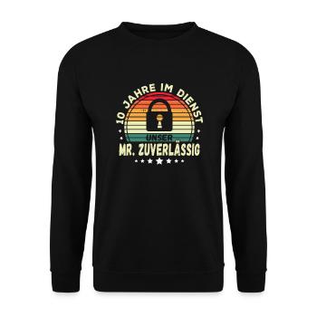 10 Jähriges Dienstjubiläum Firmenjubiläum Geschenk - Unisex Pullover - Schwarz - Vorne - Alina (178cm) & Michal (187cm)