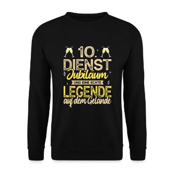 10 Jähriges Dienstjubiläum Firmenjubiläum Geschenk - Unisex Pullover - Schwarz - Vorne - Alina (178cm) & Michal (187cm)