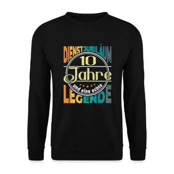 10 Jähriges Dienstjubiläum Firmenjubiläum Geschenk - Unisex Pullover - Schwarz - Vorne - Alina (178cm) & Michal (187cm)