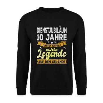 10 Jähriges Dienstjubiläum Firmenjubiläum Geschenk - Unisex Pullover - Schwarz - Vorne - Alina (178cm) & Michal (187cm)
