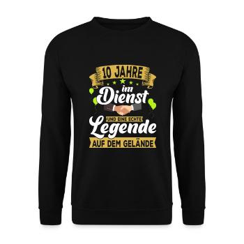 10 Jähriges Dienstjubiläum Firmenjubiläum Geschenk - Unisex Pullover - Schwarz - Vorne - Alina (178cm) & Michal (187cm)