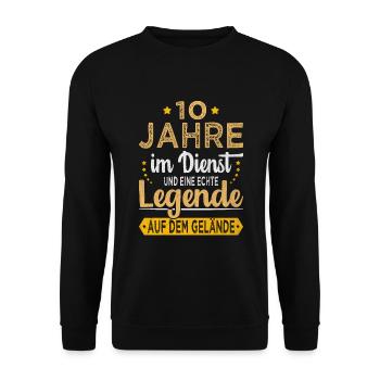 10 Jähriges Dienstjubiläum Firmenjubiläum Geschenk - Unisex Pullover - Schwarz - Vorne - Alina (178cm) & Michal (187cm)
