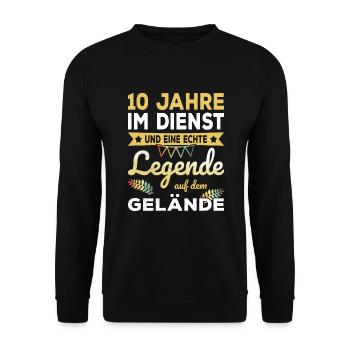 10 Jähriges Dienstjubiläum Firmenjubiläum Geschenk - Unisex Pullover - Schwarz - Vorne - Alina (178cm) & Michal (187cm)