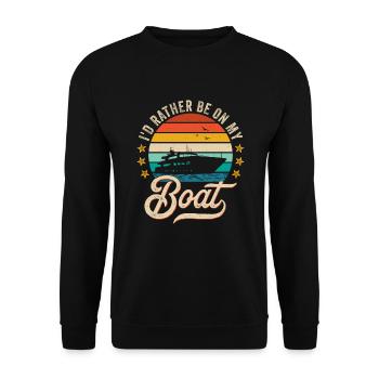 Je préférerais être sur mon bateau Sailor Skipper & Captain - Sweat-shirt Unisexe - noir - Devant - Alina (178cm) & Michal (187cm)