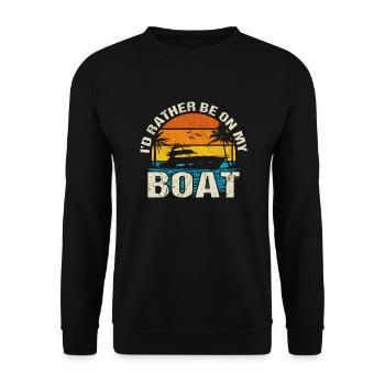 Je préférerais être sur mon bateau Sailor Skipper & Captain - Sweat-shirt Unisexe - noir - Devant - Alina (178cm) & Michal (187cm)