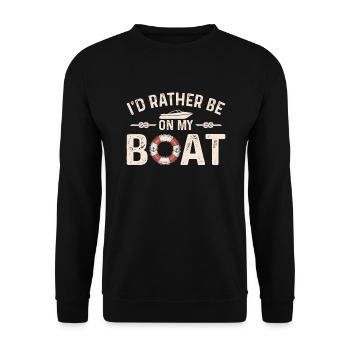 Je préférerais être sur mon bateau Sailor Skipper & Captain - Sweat-shirt Unisexe - noir - Devant - Alina (178cm) & Michal (187cm)
