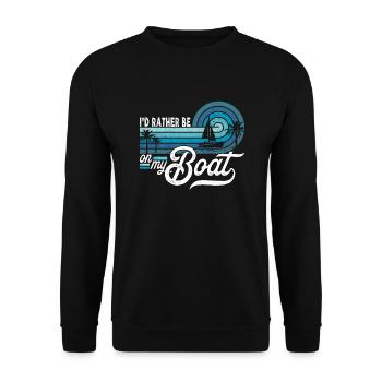 Je préférerais être sur mon bateau Sailor Skipper & Captain - Sweat-shirt Unisexe - noir - Devant - Alina (178cm) & Michal (187cm)