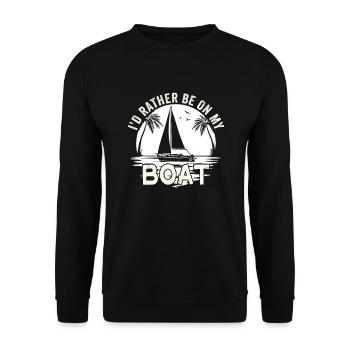Je préférerais être sur mon bateau Sailor Skipper & Captain - Sweat-shirt Unisexe - noir - Devant - Alina (178cm) & Michal (187cm)