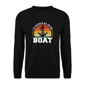 Je préférerais être sur mon bateau Sailor Skipper & Captain - Sweat-shirt Unisexe - noir - Devant - Alina (178cm) & Michal (187cm)