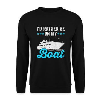 Je préférerais être sur mon bateau Sailor Skipper & Captain - Sweat-shirt Unisexe - noir - Devant - Alina (178cm) & Michal (187cm)