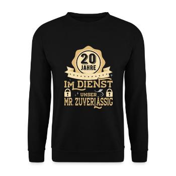 20 Jähriges Dienstjubiläum Firmenjubiläum Geschenk - Unisex Pullover - Schwarz - Vorne - Alina (178cm) & Michal (187cm)