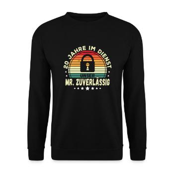 20 Jähriges Dienstjubiläum Firmenjubiläum Geschenk - Unisex Pullover - Schwarz - Vorne - Alina (178cm) & Michal (187cm)