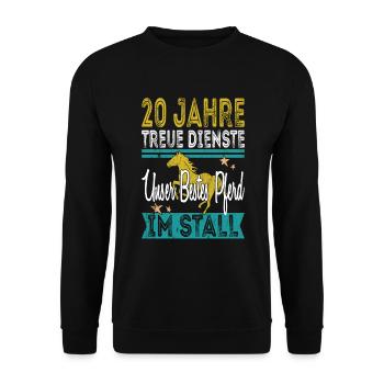 20 Jähriges Dienstjubiläum Firmenjubiläum Geschenk - Unisex Pullover - Schwarz - Vorne - Alina (178cm) & Michal (187cm)