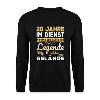 20 Jähriges Dienstjubiläum Firmenjubiläum Geschenk - Unisex Pullover - Schwarz - Vorne - Alina (178cm) & Michal (187cm)