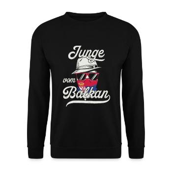Garçon des Balkans, Yugo, Belgrade, Srbija, Serbie - Sweat-shirt Unisexe - noir - Devant - Alina (178cm) & Michal (187cm)