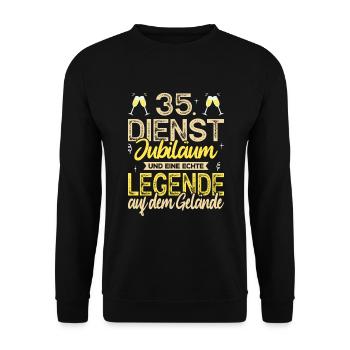 35 Years of Service Company Anniversary Gift - Unisex Sweatshirt - black - Front - Alina (178cm) & Michal (187cm)