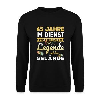 45th Anniversary Company Anniversary Gift - Unisex Sweatshirt - black - Front - Alina (178cm) & Michal (187cm)