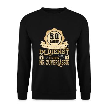 50th Anniversary Company Anniversary Gift - Unisex Sweatshirt - black - Front - Alina (178cm) & Michal (187cm)