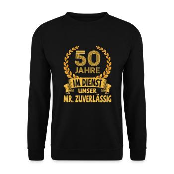 50th Anniversary Company Anniversary Gift - Unisex Sweatshirt - black - Front - Alina (178cm) & Michal (187cm)