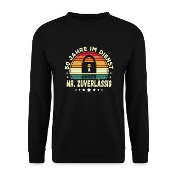 50th Anniversary Company Anniversary Gift - Unisex Sweatshirt - black - Front - Alina (178cm) & Michal (187cm)