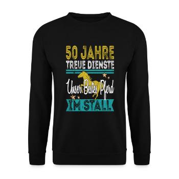 50th Anniversary Company Anniversary Gift - Unisex Sweatshirt - black - Front - Alina (178cm) & Michal (187cm)