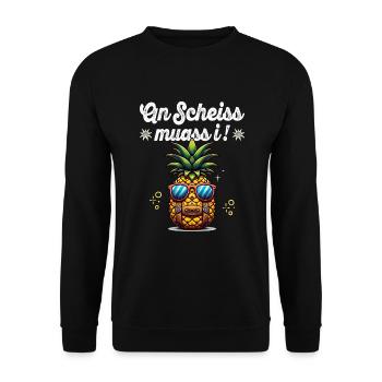 An Scheiss muss I Dirndl Ersatz & Trachtenshirt - Unisex Sweatshirt - black - Front - Alina (178cm) & Michal (187cm)