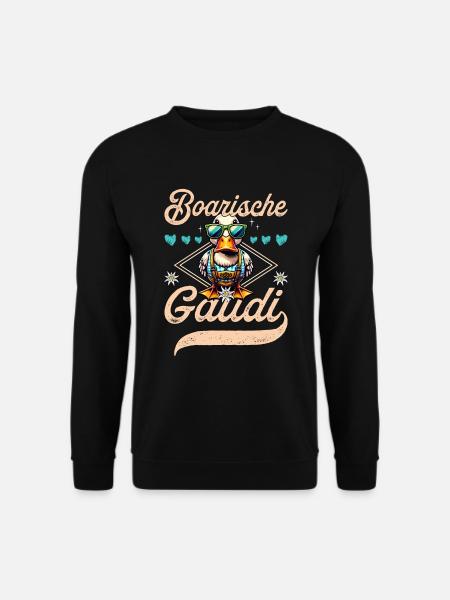 Boarische Gaudi Dirndl Ersatz & Ente Trachtenshirt - Unisex Pullover - Schwarz