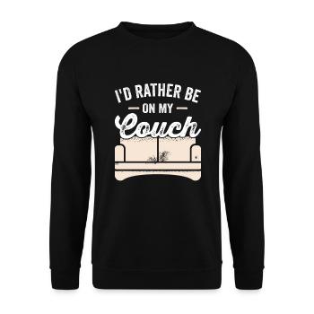 Je préfère être sur mon Couch Chiller Couch Potato - Sweat-shirt Unisexe - noir - Devant - Alina (178cm) & Michal (187cm)