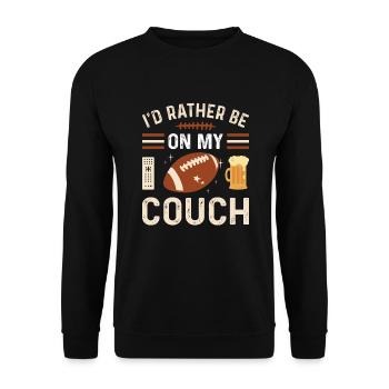Je préfère être sur mon Couch Chiller Couch Potato - Sweat-shirt Unisexe - noir - Devant - Alina (178cm) & Michal (187cm)