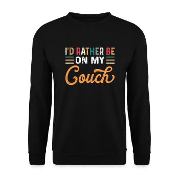 Je préfère être sur mon Couch Chiller Couch Potato - Sweat-shirt Unisexe - noir - Devant - Alina (178cm) & Michal (187cm)